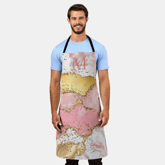 Tablier Agate des séquences or et rose (Porté)