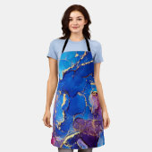 TABLIER AGATE EN MARBRE BLEUE PARTIES SCINTILLANT ARGENT G (Porté)