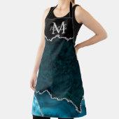 Tablier Agate Marbre Bleu Turquoise et Argent (Insitu)