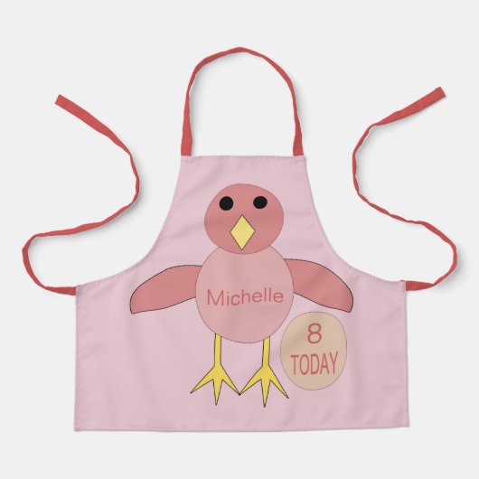 Tablier Âge personnalisé Fille Chick (Recto)