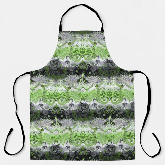 Tablier Agender Dragon Damask - Agender Pride couleurs dra (Recto)