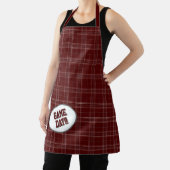 Tablier Aggie Maroon Plaid Motif Jour (Insitu)