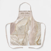 Tablier agneau en ivoire or esthétique apron professionnel (Recto)