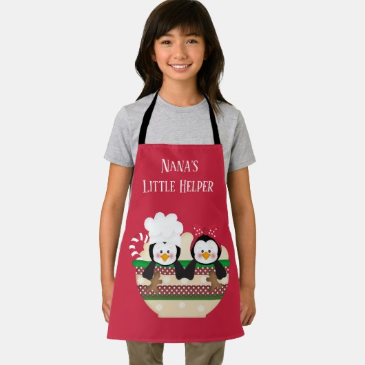 Tablier aide de Noël festive Nana ajouter un texte (Insitu)