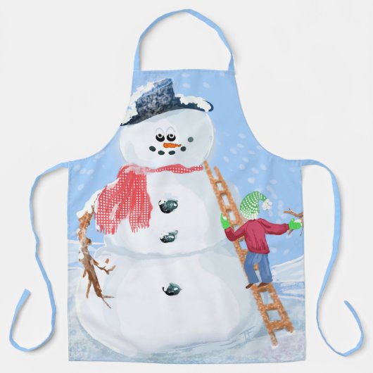 Tablier Aide Du Père Noël Pour Construire Un Snowman Silen (Recto)