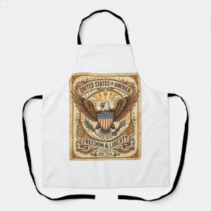 Tablier Aigle chauve vintage patriotique en détresse