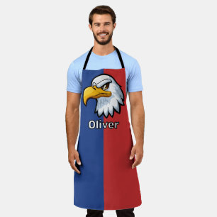 Tablier Aigle de dessin animé patriotique personnalisé en
