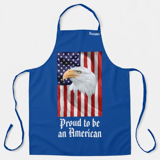 Tablier Aigle Extraordinaire, Drapeau Américain, Patriotiq (Recto)