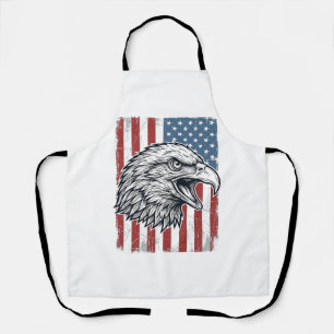 Tablier Aigle Patriotique Drapeau Américain Gravure Vintag