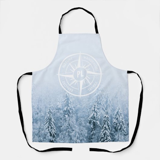 Tablier Aiguille de compas monogramme forêt d'épinette d'h (Recto)