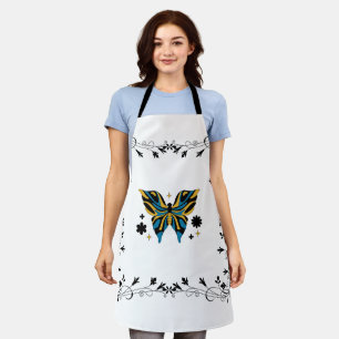 Tablier Ailes Enchantées – Papillon Noir et Bleu