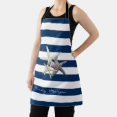 Tablier Aimable Starfish, Bleu Marine Bleu Bandes Personna (Insitu)