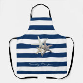 Tablier Aimable Starfish, Bleu Marine Bleu Bandes Personna (Recto)