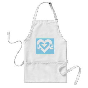 Tablier Aimer Blanc sur Bleu