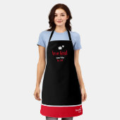 Tablier Aimer Chef cuisine noir-rouge-tablier (Porté)