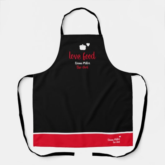 Tablier Aimer Chef cuisine noir-rouge-tablier (Recto)