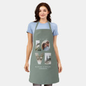 Tablier Aimer photo collage moderne personnalisé sauge ver (Porté)