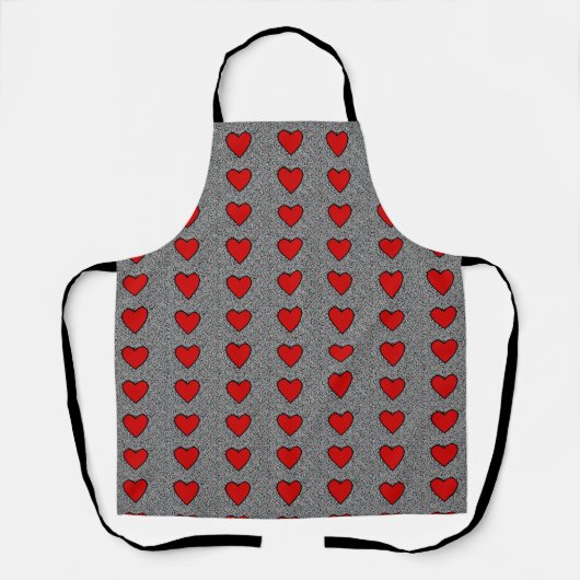 Tablier aimer rouge doodle apron (Recto)