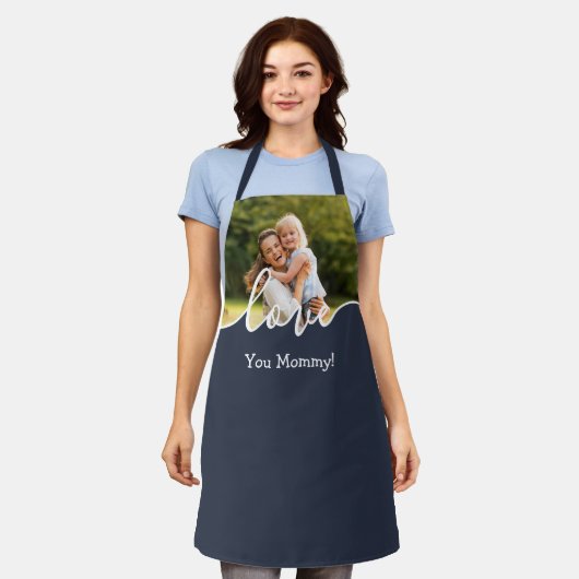 Tablier Aimer You Mommy Script Photo Apron (Porté)