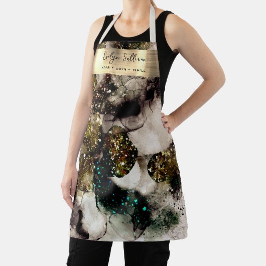 Tablier Aire d'aquarelle vert émeraude (Insitu)