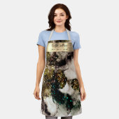 Tablier Aire d'aquarelle vert émeraude (Porté)