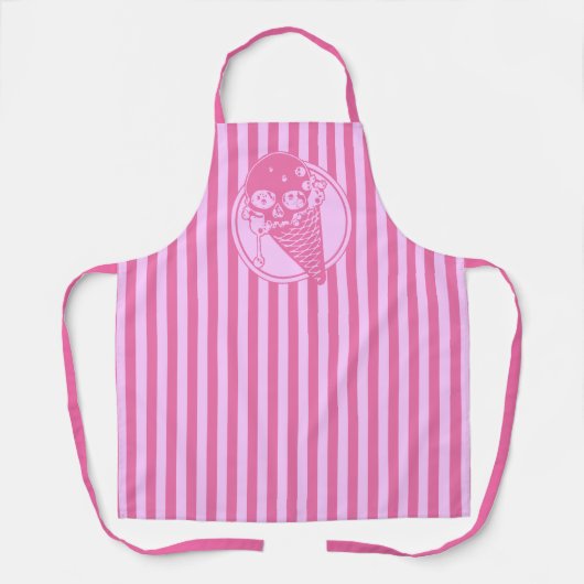 Tablier Aire de cône de crème glacée rose (Recto)