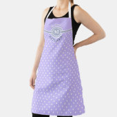 Tablier Aire de cuisine Monogram Lavender & White Polka Do (Insitu)