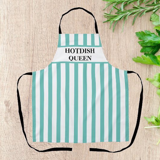Tablier Aire d'impression tout-en-plan Aqua Stripe Hotdish