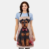Tablier Airedale avec des roses - Saint-Valentin (Porté)