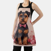 Tablier Airedale avec des roses - Saint-Valentin (Insitu)