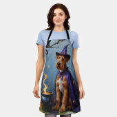 Tablier Airedale Chien Whimsical Halloween Peinture (Porté)