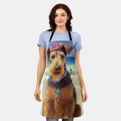 Tablier Airedale sur la plage, cadeau d'été pour les amour (Porté)