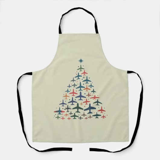 Tablier Airplane Christmas Tree Retro Pilot Flying Flight  (Recto)