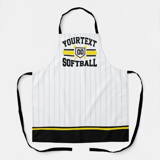 Tablier AJOUT PERSONNALISÉ NOM Softball Player Varsity Tea (Recto)