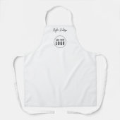 Tablier Ajouter Logo Employé Script moderne noir et blanc (Recto)