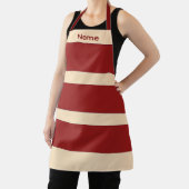 Tablier Ajouter Nom Dk Rouge + Bandes Crème Kitchen Crafts (Insitu)