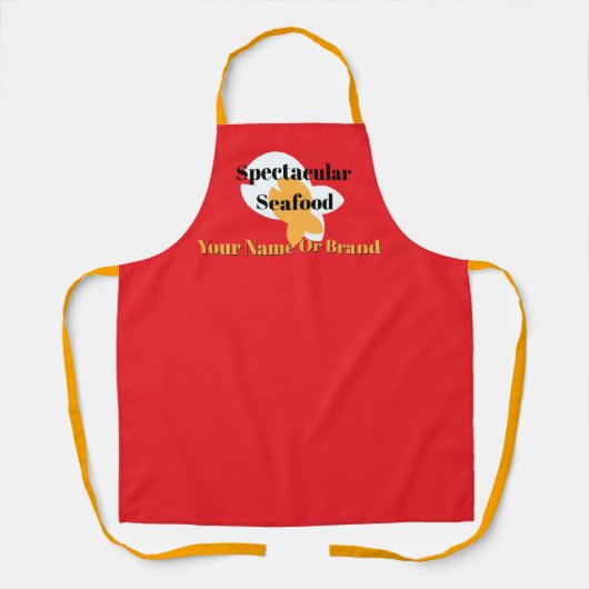 Tablier Ajouter Nom Spectaculaire Fruits de Mer Rouge (Recto)