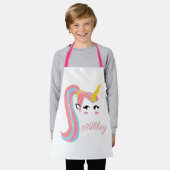 Tablier Ajouter un nom. Unicorne, avec Ponytail. (Porté)