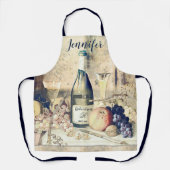 Tablier Ajouter un nom Vin et fruits sur tout l'impression (Recto)