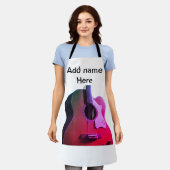 Tablier Ajouter votre nom texte brun acoustique guitare éd (Porté)