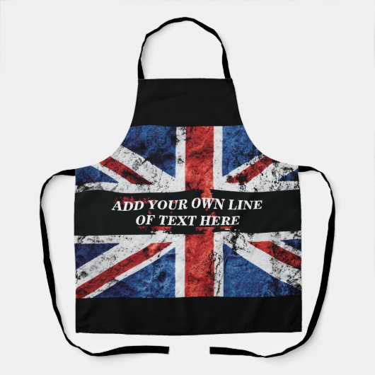 Tablier Ajouter votre texte sur le drapeau anglais Jeu d'o (Recto)