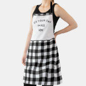 Tablier Ajoutez votre image ou logo, noir blanc Plaid Buff (Insitu)