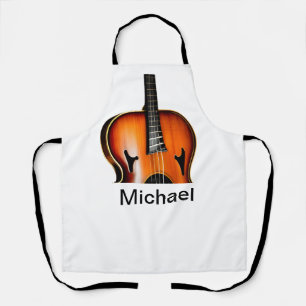 Tablier Ajoutez votre nom texte brun amateur de violon mus