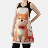 Tablier Akita avec des roses - Saint-Valentin (Insitu)