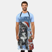 Tablier Akita Chien Winter Wonderland Noël Joie (Porté)