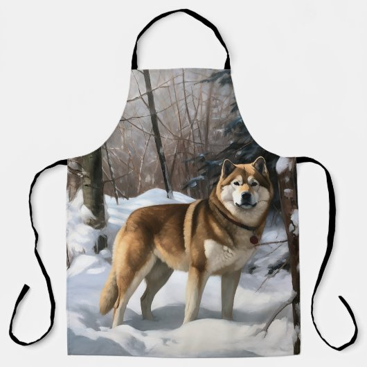 Tablier Akita Laisser Neige Noël (Recto)