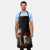 Tablier Akita par le Noël de la cheminée (Porté)