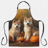 Tablier Akita Puppy Citrouille d'automne (Recto)