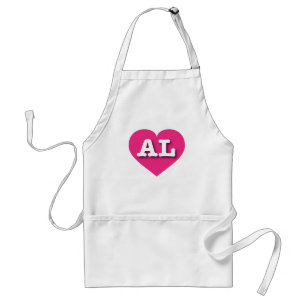 Tablier Alabama Hot Pink Heart - J'aime AL