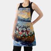 Tablier Alaskan Malamute Christmas Boat Holiday (Insitu)